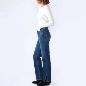 SLVRLAKE London Split Ankle Straight Leg Dark Jeans